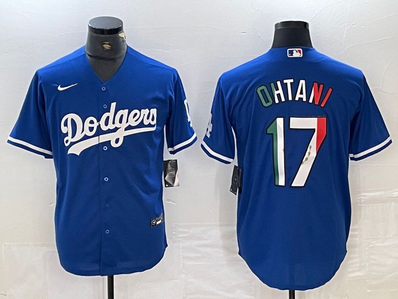 Men Los Angeles Dodgers 17 Ohtani Blue Nike Game MLB Jersey style 16